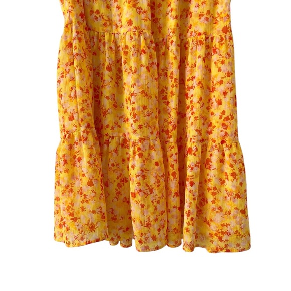 Marie Oliver Sailor Dress, Yellow Floral. Looks NEW! Ruffle  cap sleeves. - Picture 6 of 13